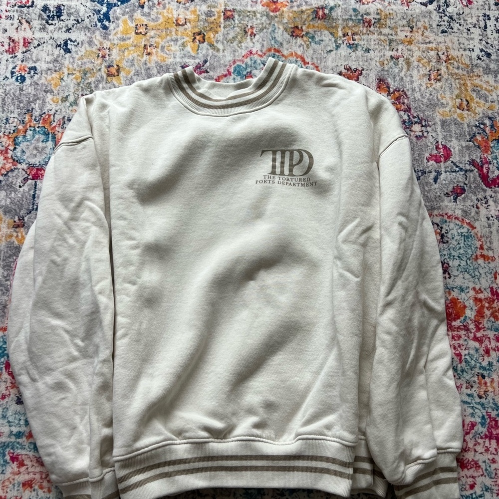 Taylor Swift Cream TTPD Crewneck Sweater